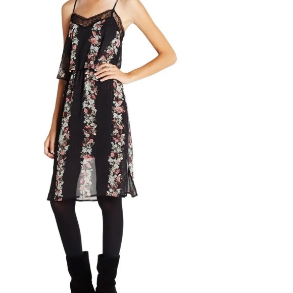BCBG medium Floral Chiffon Popover Slipdress - Picture 2 of 8